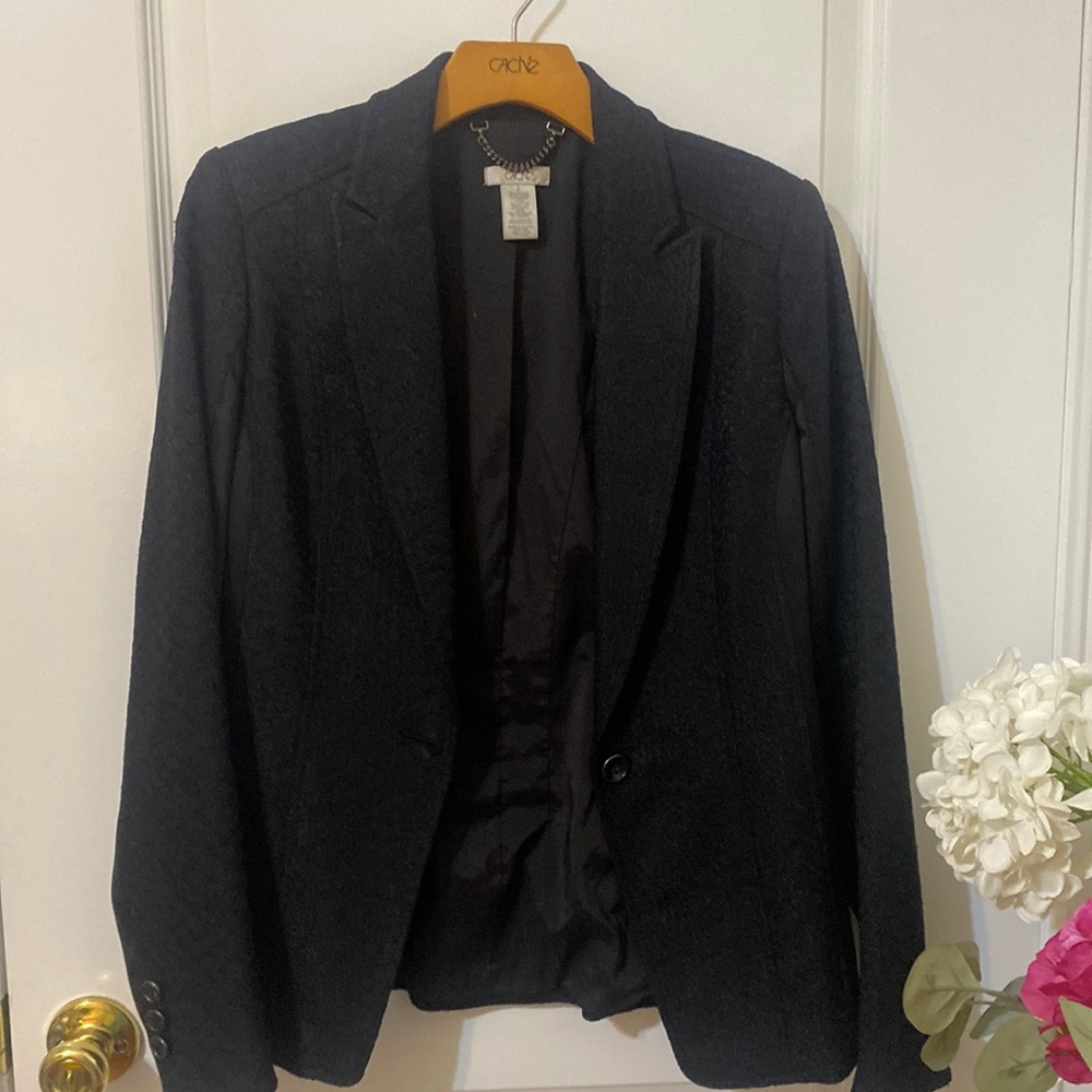 “Cache” Black Satin Dress Jacket